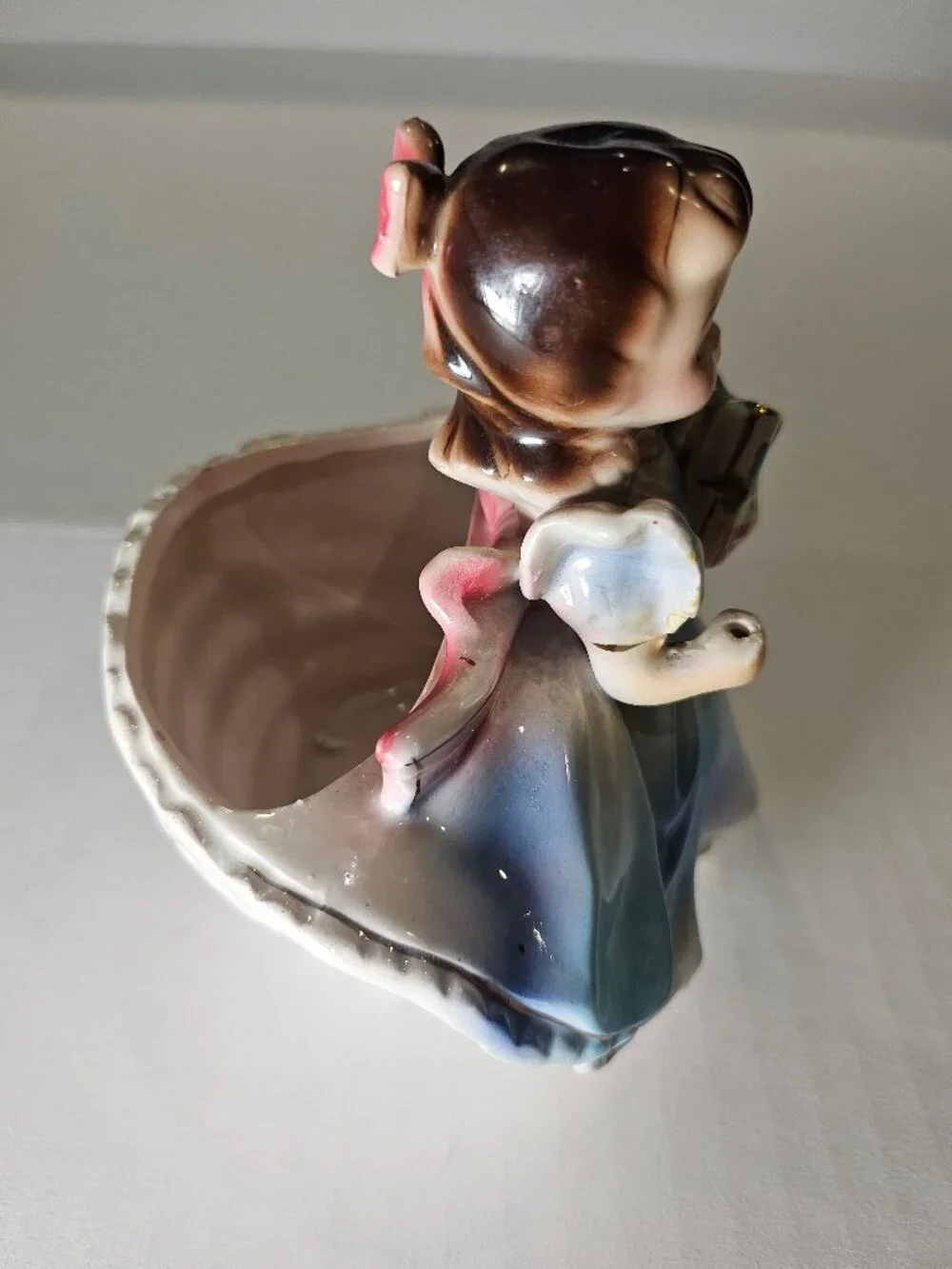 Rubens Originals Mid Century Party Girl Ceramic Planter Japan Blue Dress